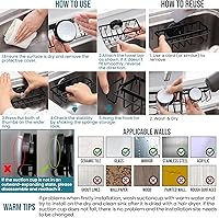 Vista 7 de TAILI Soporte de esponja con ventosa fuerte, organizador de fregadero 4 en 1 a prueba de óxido, organizador de fregadero con capacidad para Negro