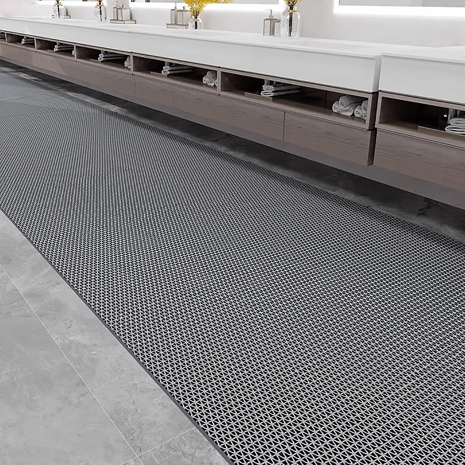 Tappetino drenante Commerciale, Tappetino in Rete di PVC Cavo Spesso 5 mm, Tappetino Antiscivolo drenante per ristoranti, Tappeto per Aree umide Interne ed Esterne, Adatto per Piscine e bagn
