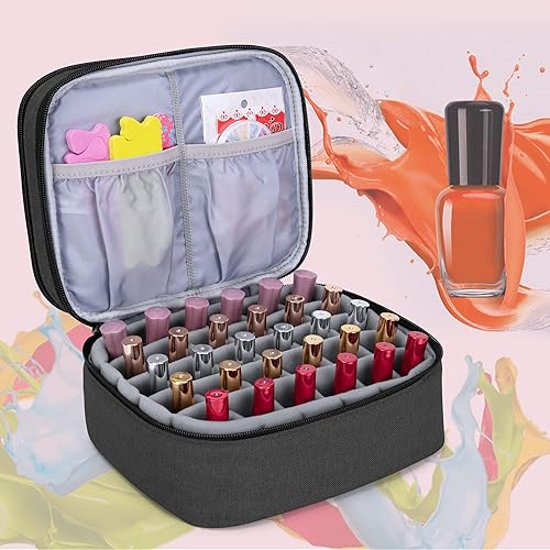 Miniatura 3 de LUXJA Funda de transporte para esmalte de uñas, capacidad para 30 botellas (0.5 fl oz15 ml), organizador de doble capa para esmalte de uñas y juego