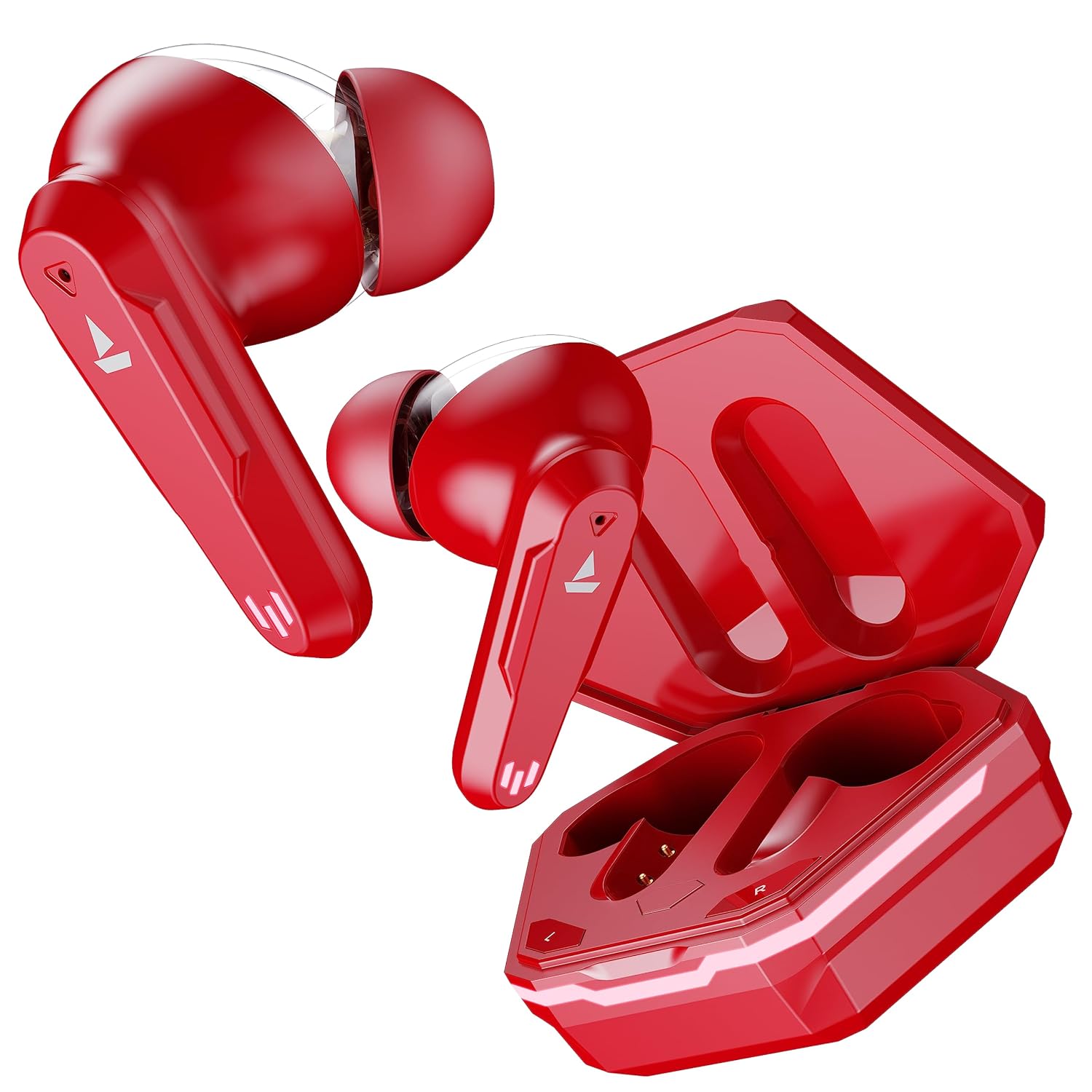 boAt Airdopes 191G True Wireless Earbuds in Raging Red with charging case