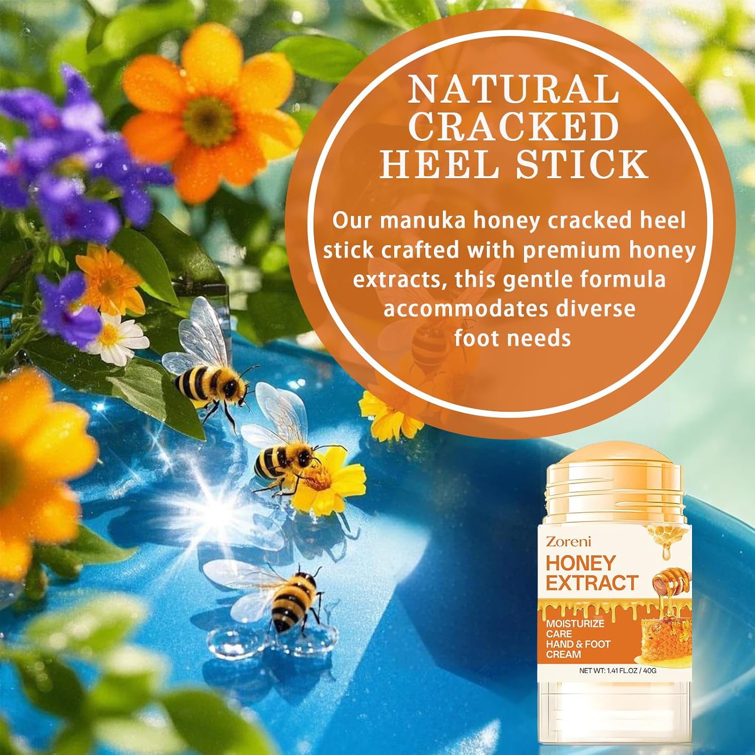 2pcs Hydrating and Anti-Cracking Foot Cream, 2026 Cracked Heel Stick,Foot Cream for Dry Cracked Heels and Feet Women or Men(Peach and Honey)