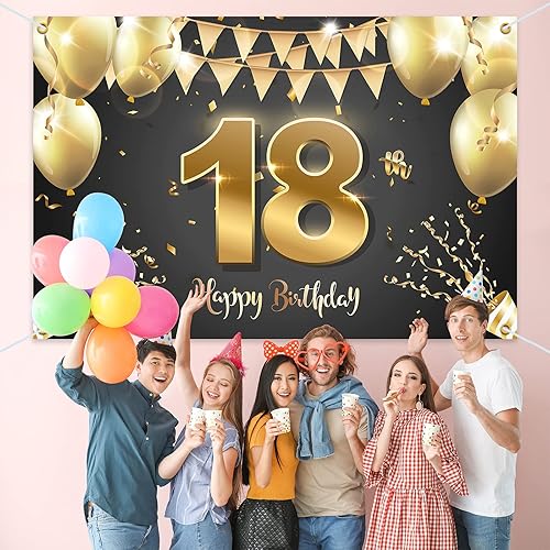 Miniatura 119 de HAMIGAR Fondo de pancarta de feliz cumpleaños número 17 de 6 x 4 pies, decoraciones de cumpleaños de 17 años, suministros de fiesta para niñas