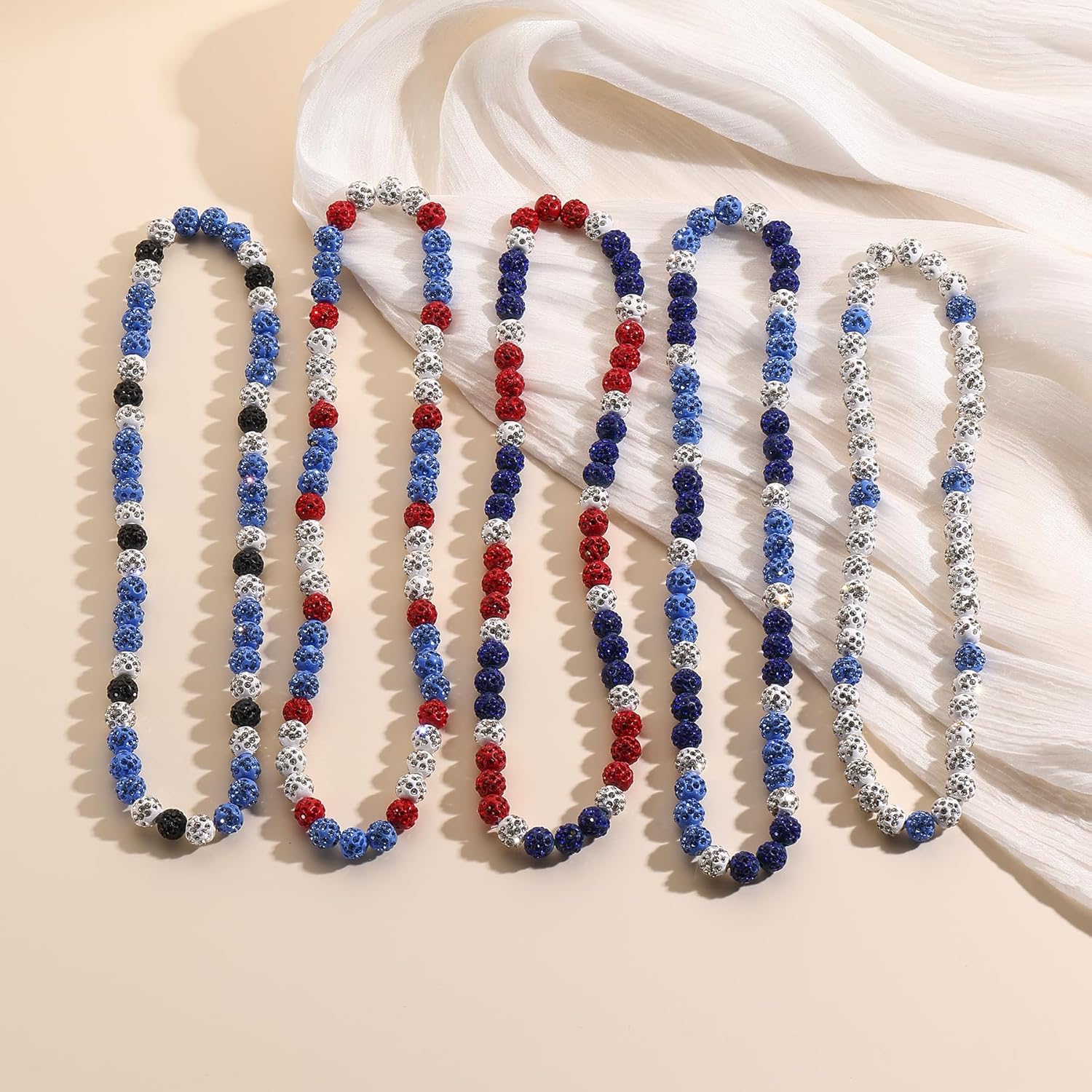 Rhinestone Baseball Necklace for Men Women Boys,Inspired Baseball Beaded Necklace Unisex Bling Baseball Necklaces,Baseball Ice Necklace Sports Jewelry Gift Accessory - Image 4