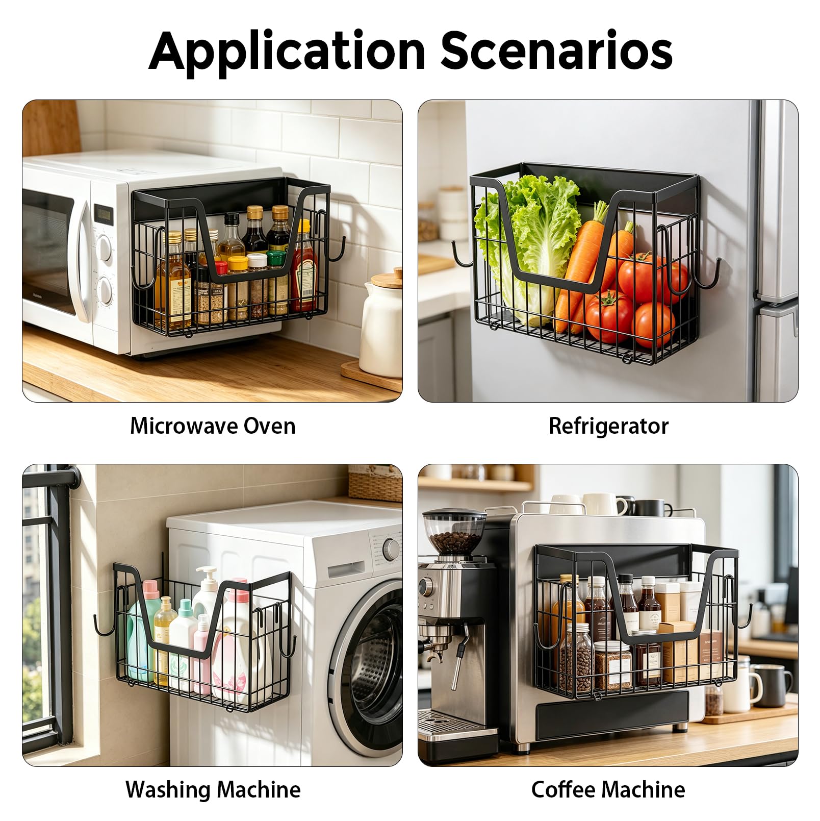 2 Stück Magnetische Kühlschrank Ablage | Klappbares Regal Magnetisch , Magnetische Lagerregal ohne Bohren mit Haken