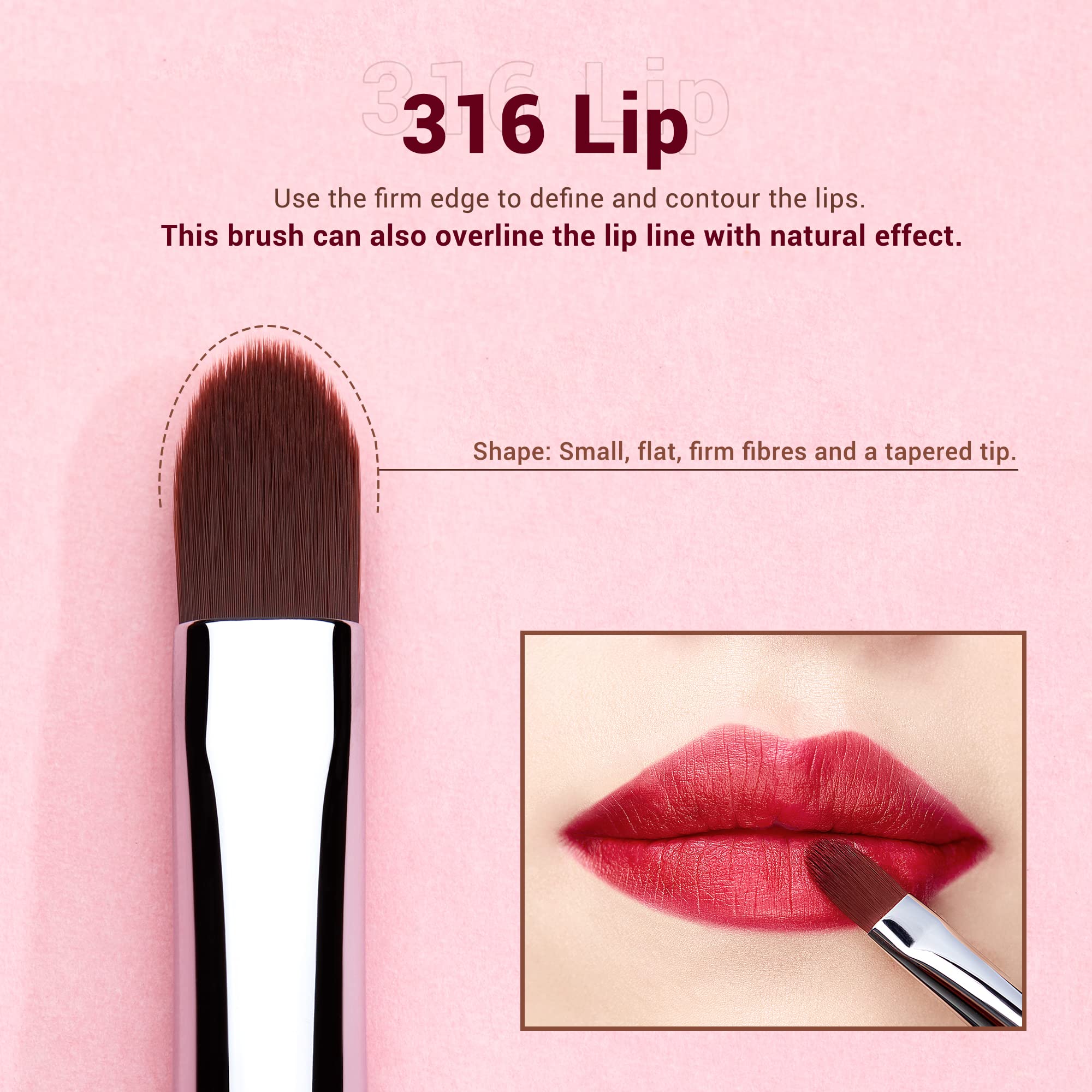 Jessup set pennelli labbra 5 pezzi pennelli make up pennelli trucco professionale alta qualità premium nero argento T325