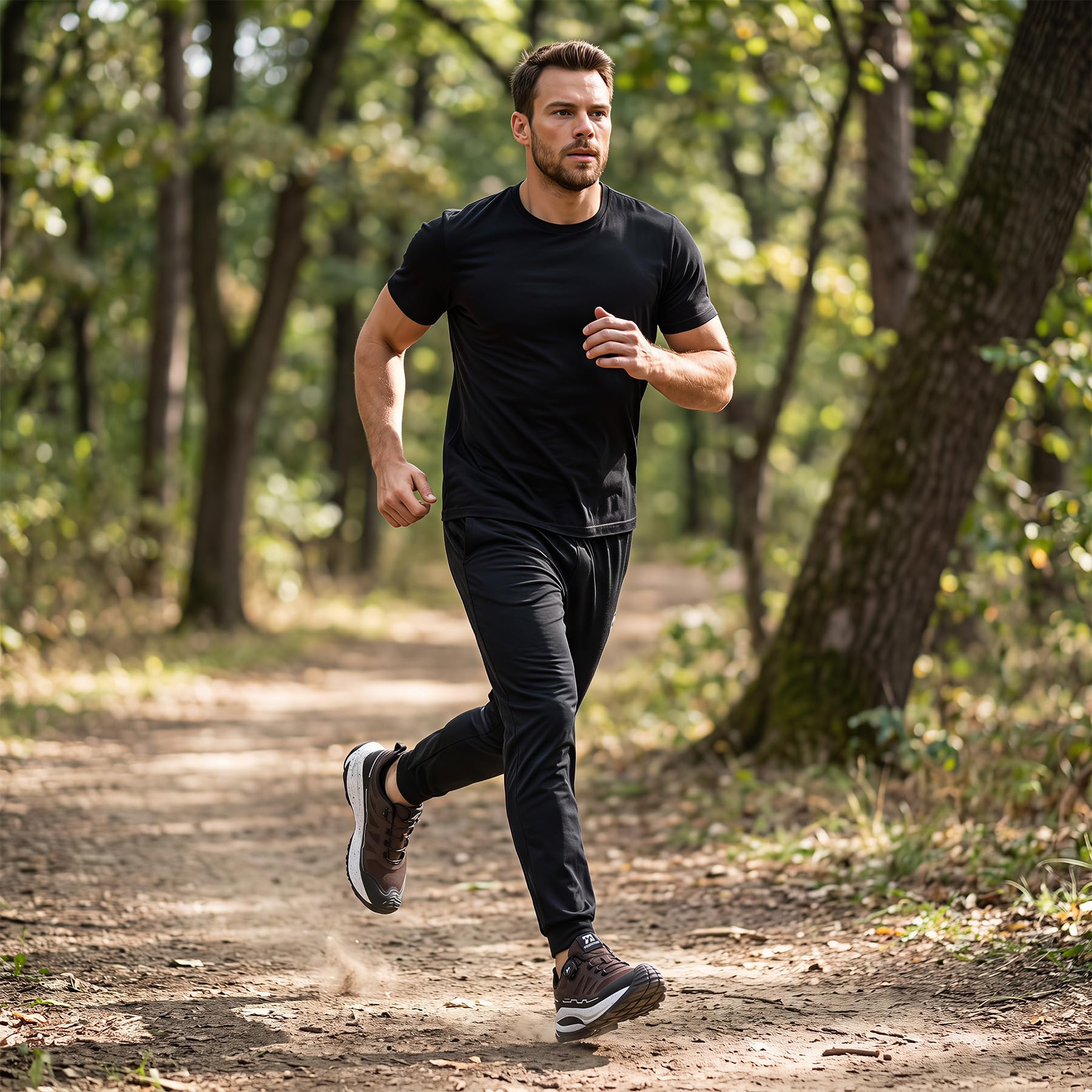YOUTHUP Chaussures de randonnée respirantes pour homme, en PU et maille, antidérapantes, légères, chaussures de loisirs, lacets à libération rapide, pour escalade et camping