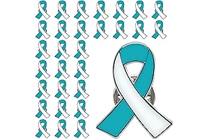 25-200pcs Teal Ribbon Pin Cervical Cancer Awareness Lapel Pins