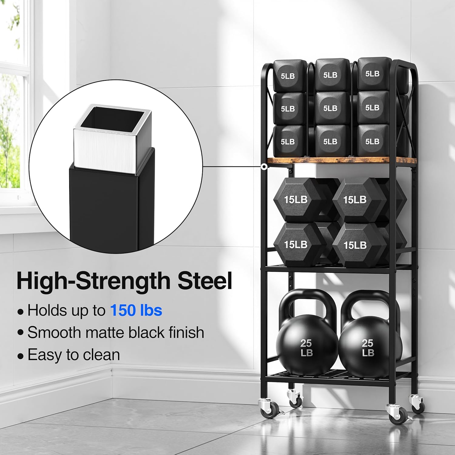 niffgaff 3-Tier Movable Towel Rack, Free-Standing Towel Holder with M-Shaped Detachable Dividers, for Bathroom, Pool