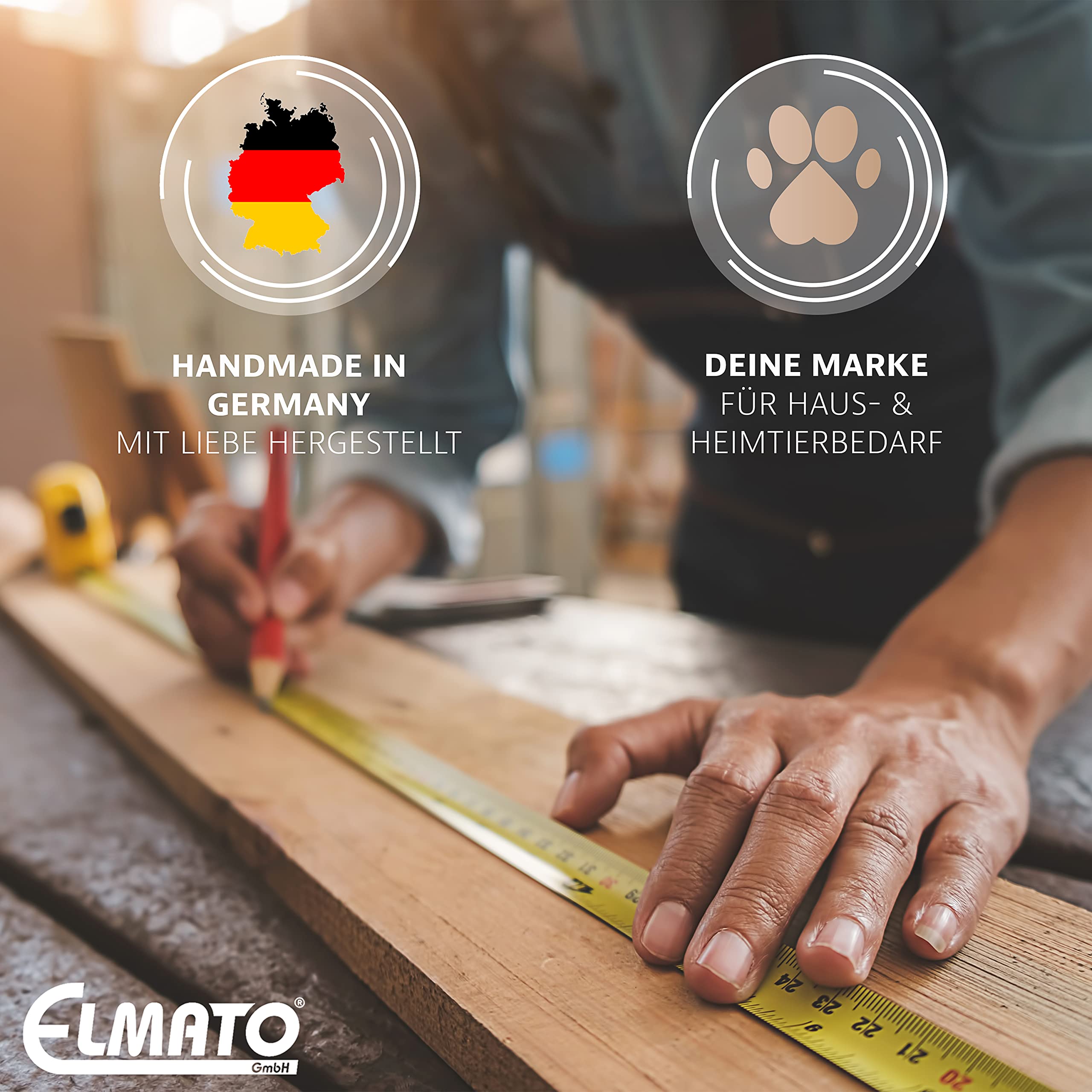 Elmato 12090 Buddelkiste Buddelbox Sandbad mit Leiter und 5kg Sand, 53x38x21cm