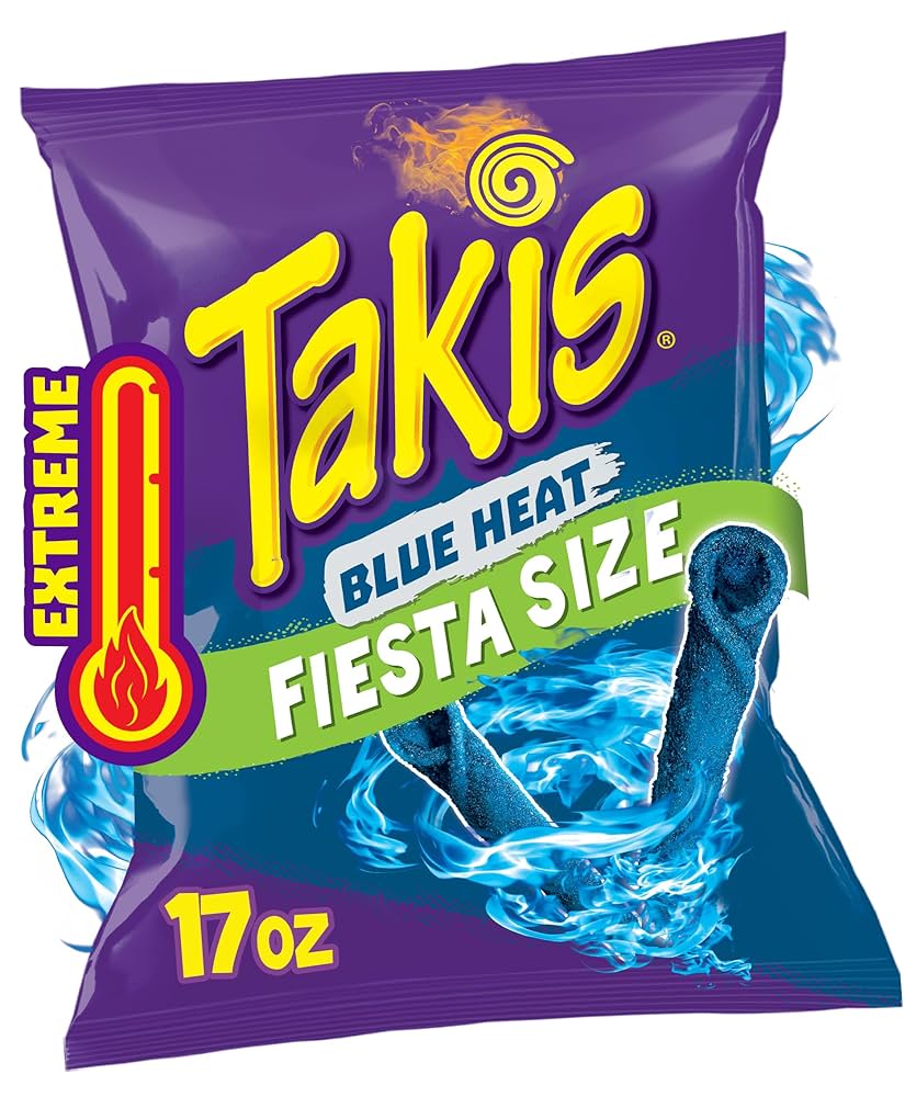 HeartButs ブルー Amazon.com: Takis Blue Heat Rolled Tortilla Chips, Hot Chili