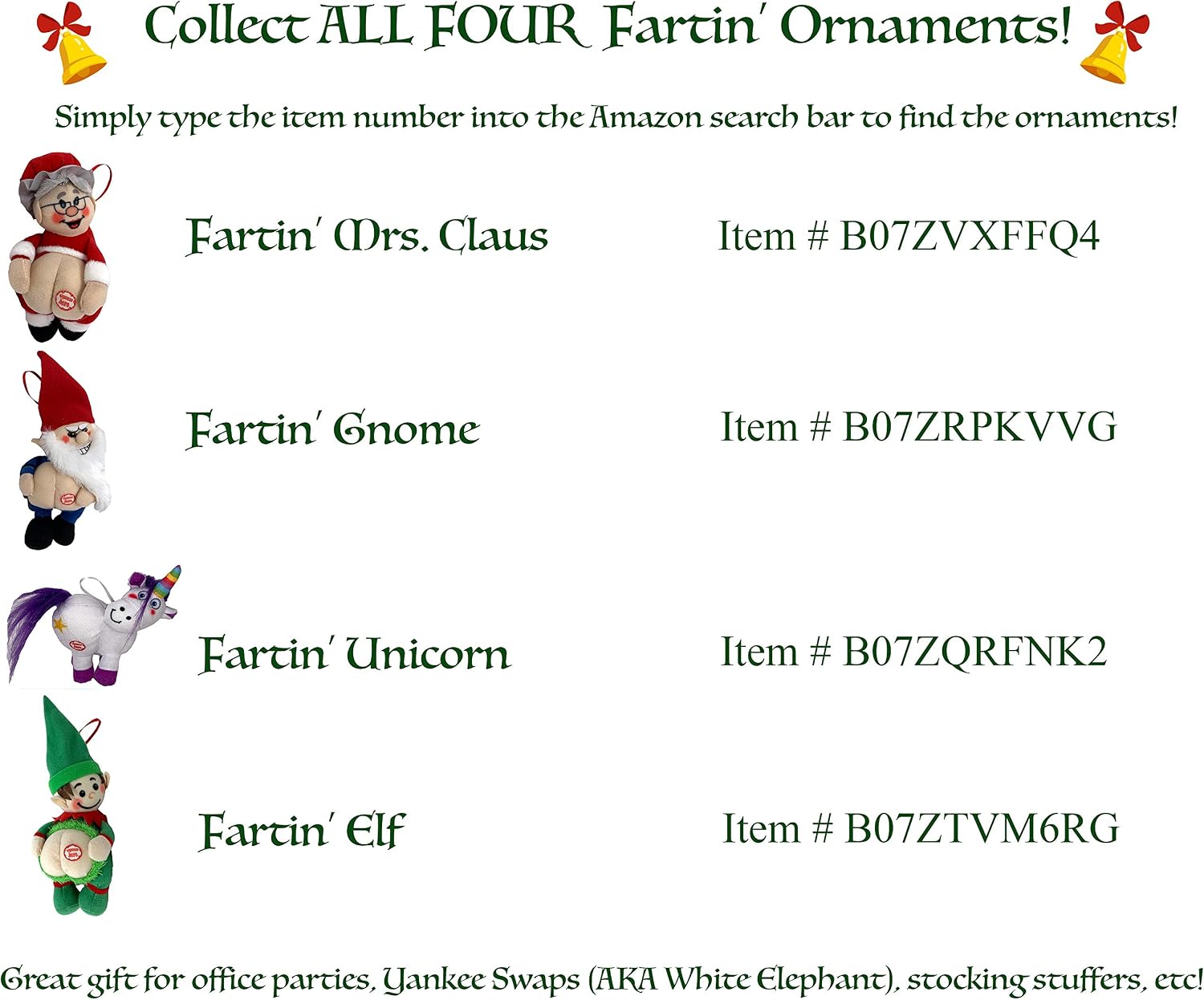 Farting Elf Christmas Ornaments Red-Funny Christmas Tree Decoration-Stocking Stuffer Nice Gag Gift-He Farts The Song Deck The Halls When You Press His Body-Measures 6x7 Inches image 4