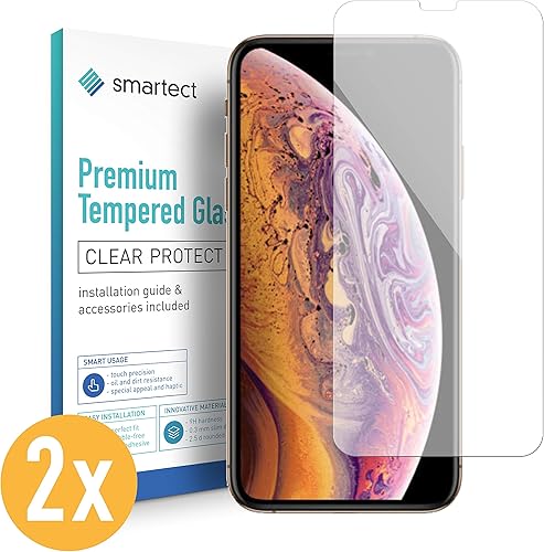 smartect Pellicola Vetro Temperato per iPhone Pezzi  Pellicola Protettiva con durezza Salvaschermo Anti-Impronte Anti-Bolle