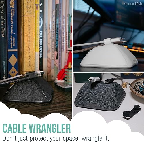 Miniatura 6 de Smartish Soporte magnético para cable, organizador de cables Wrangler con clips magnéticos para gestión del cargador en el escritorio, mesita de