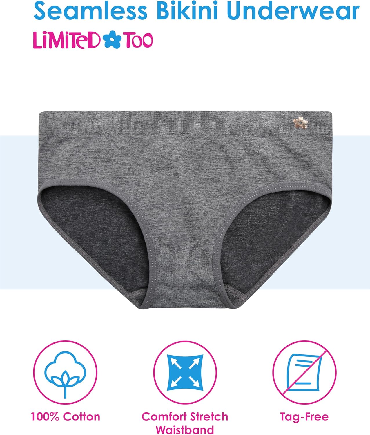 Limited Too Girls Underwear - 4 Pack Soft Microfiber Tag Free Seamless Girls Hipster Panties - Image 3