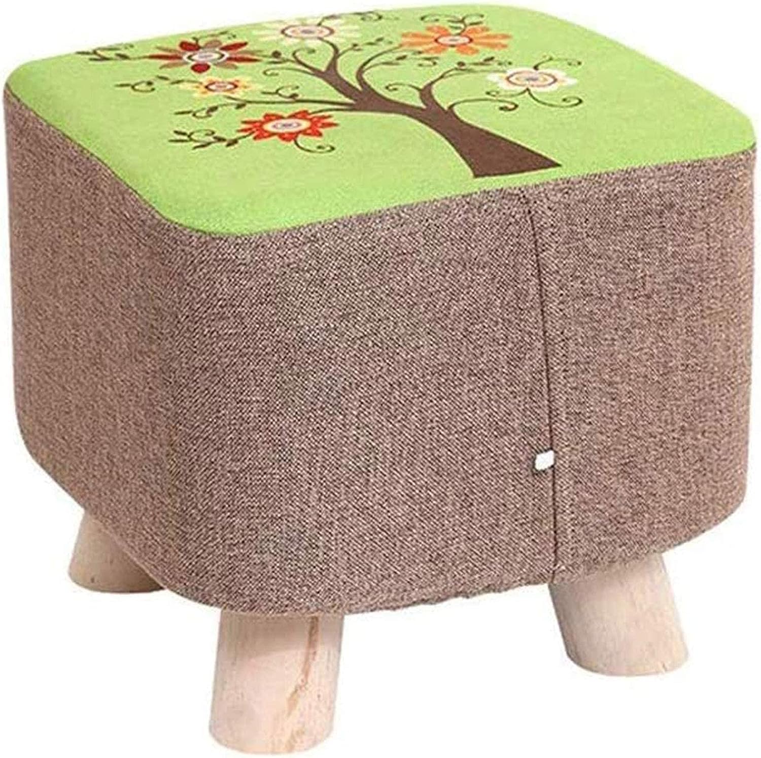 Repose-pieds ottoman en bois massif, petit tabouret pour salon
