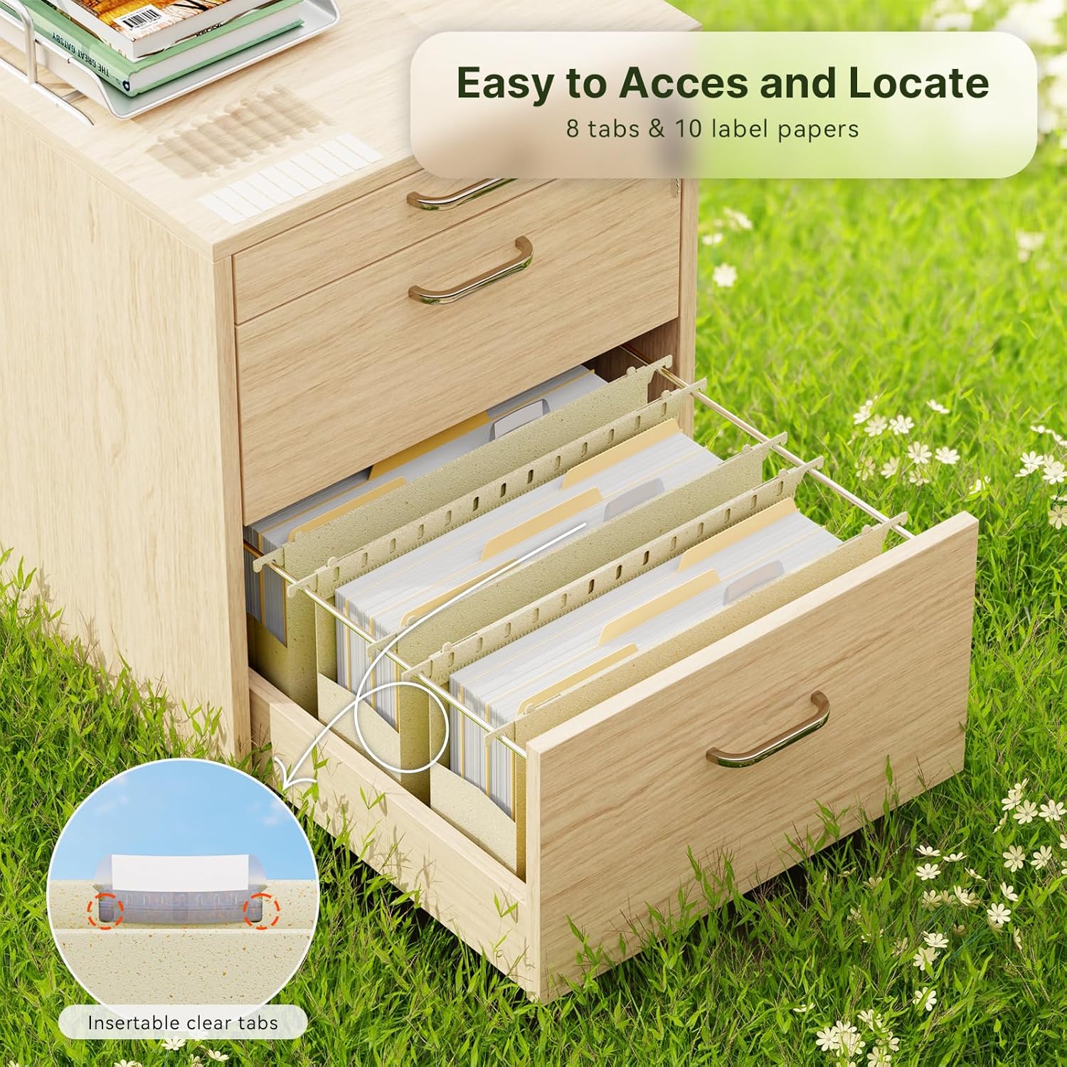 XINGIA Extra Capacity Hanging File Folders Legal Size,Heavy Duty 3 Inch Expansion File Folders Hanging with Tabs, 6 Pack Wheat Straw Hanging Folders for Filing Cabinet,Plastic File Organizer Folders
