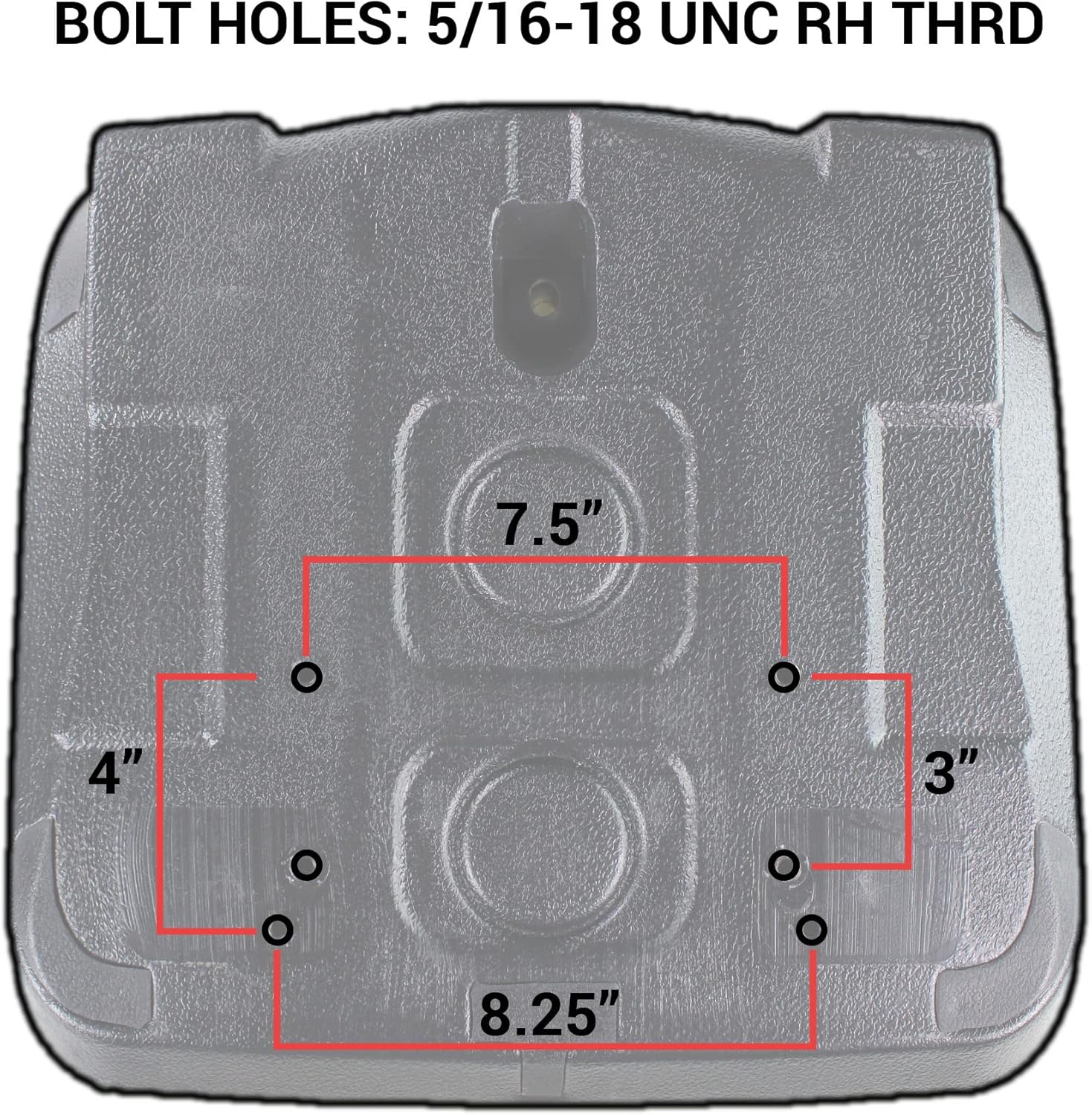 Eparts, Inc. E-TC630-88720 DirectFit™ Black Seat W/Drain Hole for Kubota L3301, L3901 & L4701 Tractors