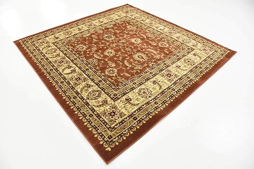 Miniatura 6 de Unique Loom - Colección Voyage - Alfombra redonda tradicional oriental, marrón, Polipropileno