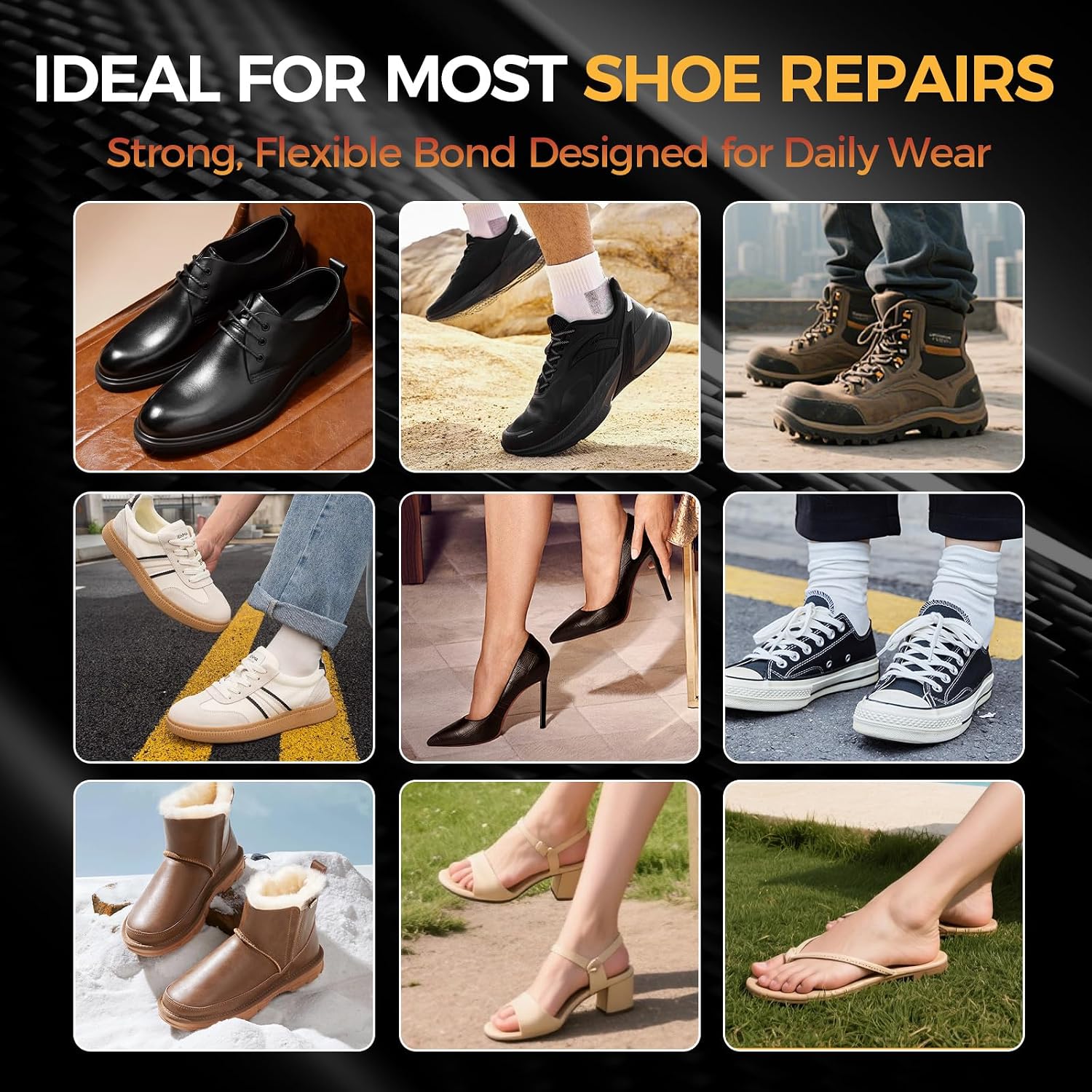 Shoe Glue 30g, Waterproof Clear Shoe Sole Repair Adhesive, Heavy Duty Shoes Glue Fixes Cracks and Debond, Clear-Drying Leather Repair Glue Kit for, Boots, Leather, Sneakers, Rubber, Canvas