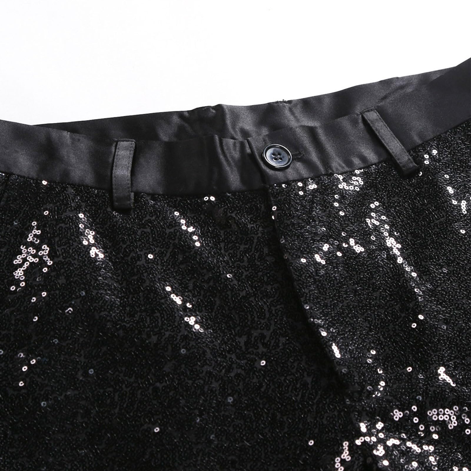 Pantalon de costume à paillettes pour homme - Pantalon de loisirs fin - Noir - Performance - Pantalon à paillettes - Pantalon confortable
