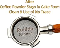 Vista 4 de Paquete de 2 pantallas de disco espresso de 2.106 in, reutilizable, 0.067 in de grosor, 150 μm de acero inoxidable 316, filtro de café profesional