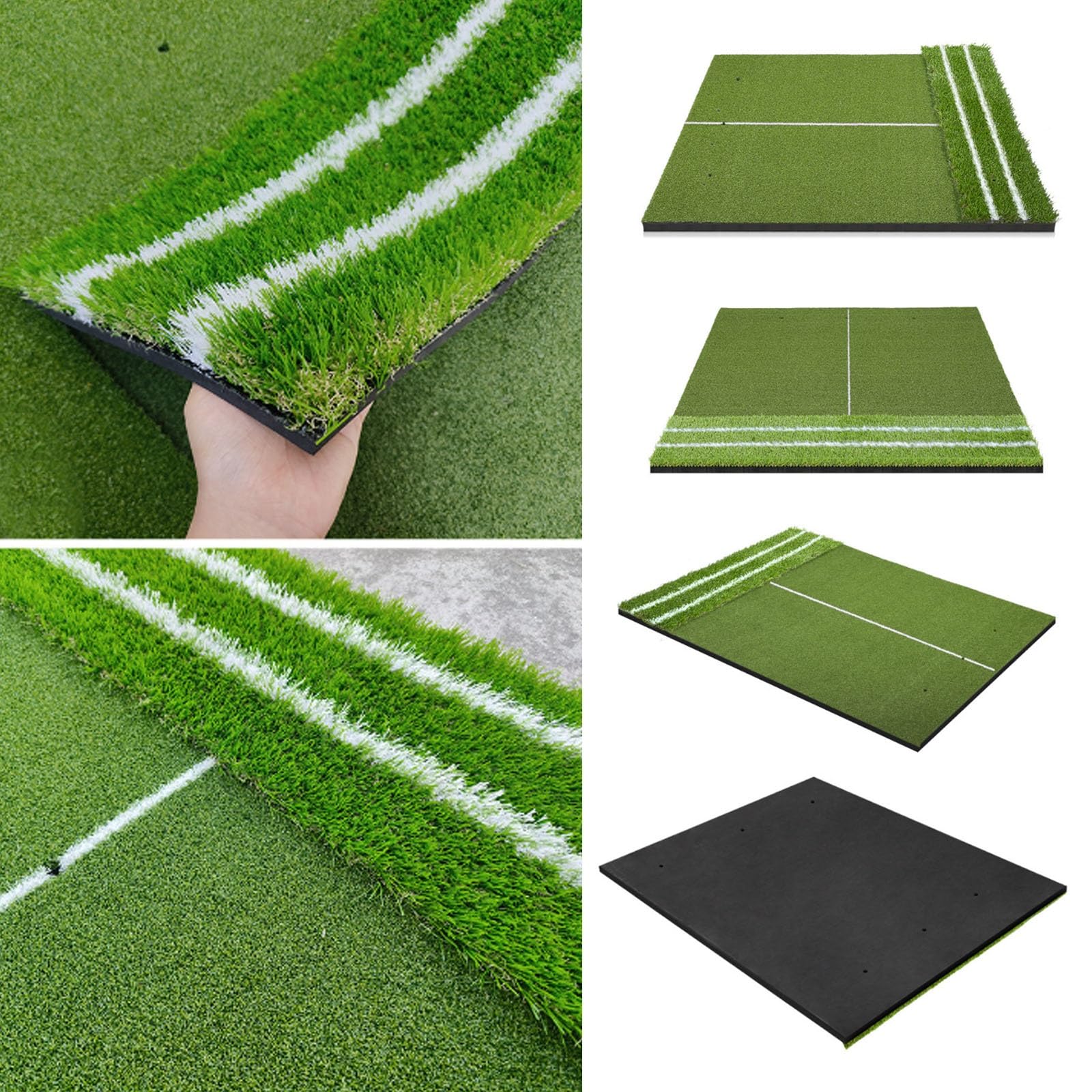Golfmatte, Große Golf Abschlagmatte 1.2 x 1.5m, Golf Übungsmatte mit 9 Abschlaglöchern, Schlagmatte for Indoor/Outdoor, Abschlag, Chippen, Übung – Ideales Golfgeschenk(with Bag,15mm)