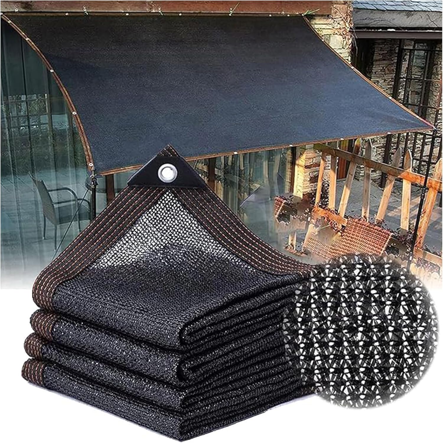 40% Sunblock Shade Cloth Net Black Resistant - Garden Shade Mesh Tarp for Plant Cover, Greenhouse, Chicken Coop, Tomatoes, Plants,Black,2X3m