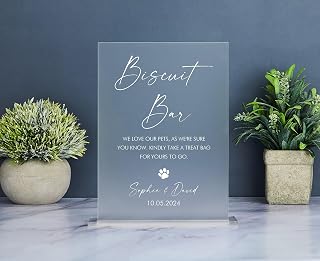Dog Treat Wedding Favors Sign,Biscuit Bar Sign,Dog Treat Sign for Wedding,Dog Treat Station,Doggie Treats Sign,Please Take a Treat for Special Event Celebration Party Table Decoration Supplies.