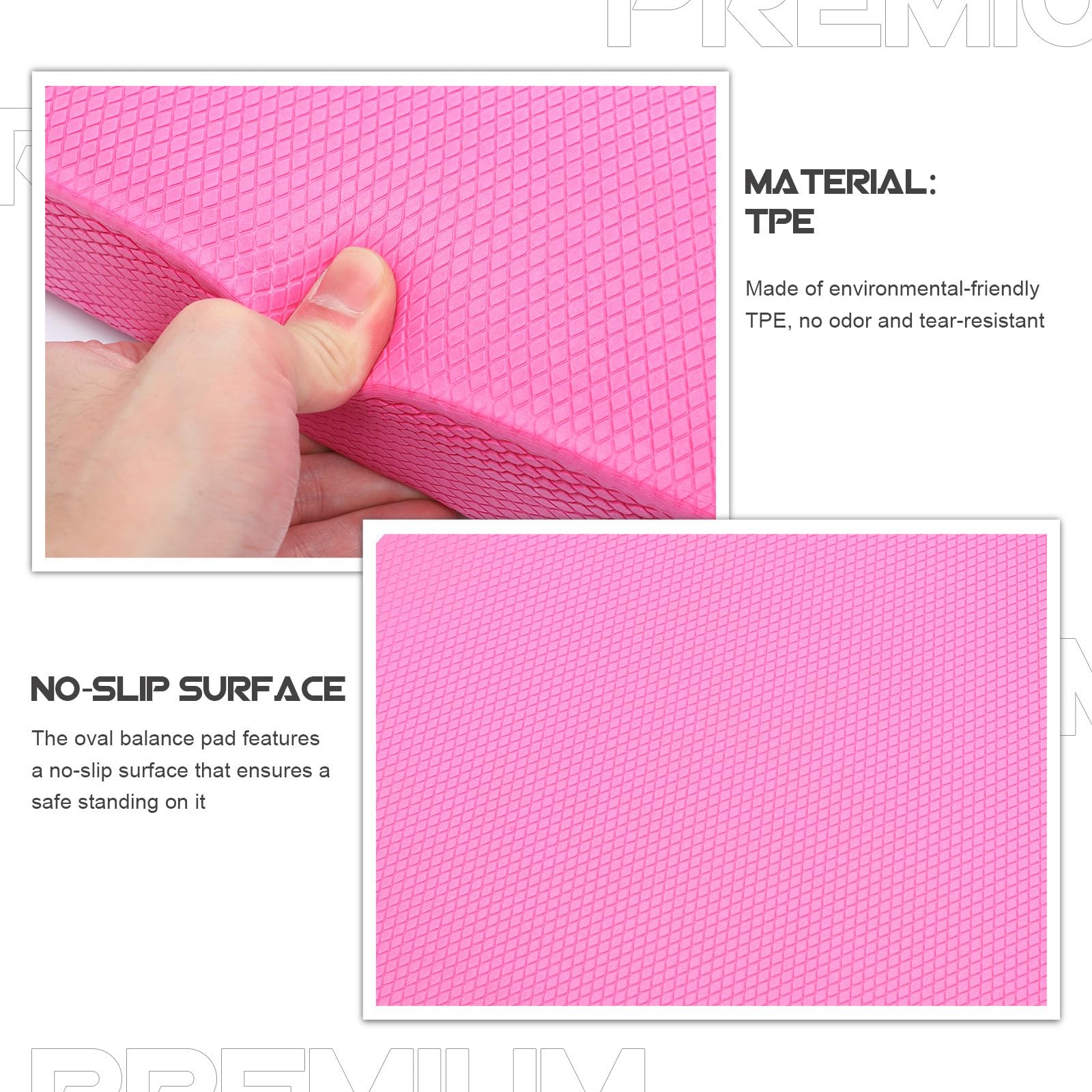 Cuscino per Equilibrio in Tpe Rosa Ovale, Igienizzato e Resistente, per Fitness a Casa e Palestra, Migliora la Forza e Caviglia e Gomito