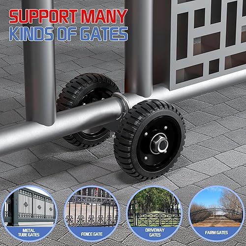 Miniatura 7 de Rueda de puerta enrollable de 6 pulgadas evita que la puerta arrastre las ruedas de la puerta deslizante para puertas de enlace de cadena o cerca de