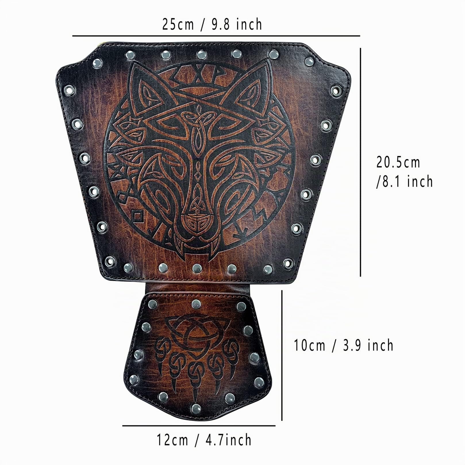 Brassards en Cuir tête de Loup Viking, brassards de tir à l'arc médiéval, protège-Bras Chevalier Nordique LARP pour Costume d'halloween Cosplay