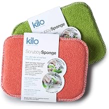 Kilo Scrubby Non-Scratch Scourer Sponge with Absorbent Core, Double Sided Scouring Pad, Multi-Purpose, Set of 2