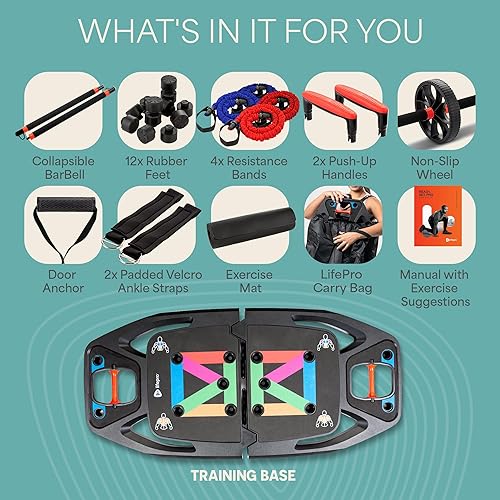 Miniatura 4 de Lifepro Gimnasio portátil en casa con tabla de entrenamiento push up para entrenamientos de cuerpo completo, regalos de Navidad, tablero de soporte