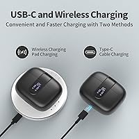 Vista 3 de TAGRY Auriculares inalámbricos verdaderos auriculares Bluetooth de reproducción de 60 horas IPX5 Auriculares impermeables con estuche de carga