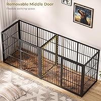 Vista 44 de Mueble de jaula para perros XXL de 48" con 3 puertas, jaula de madera combinada para mascotas, perrera resistente de interior para perros medianos a