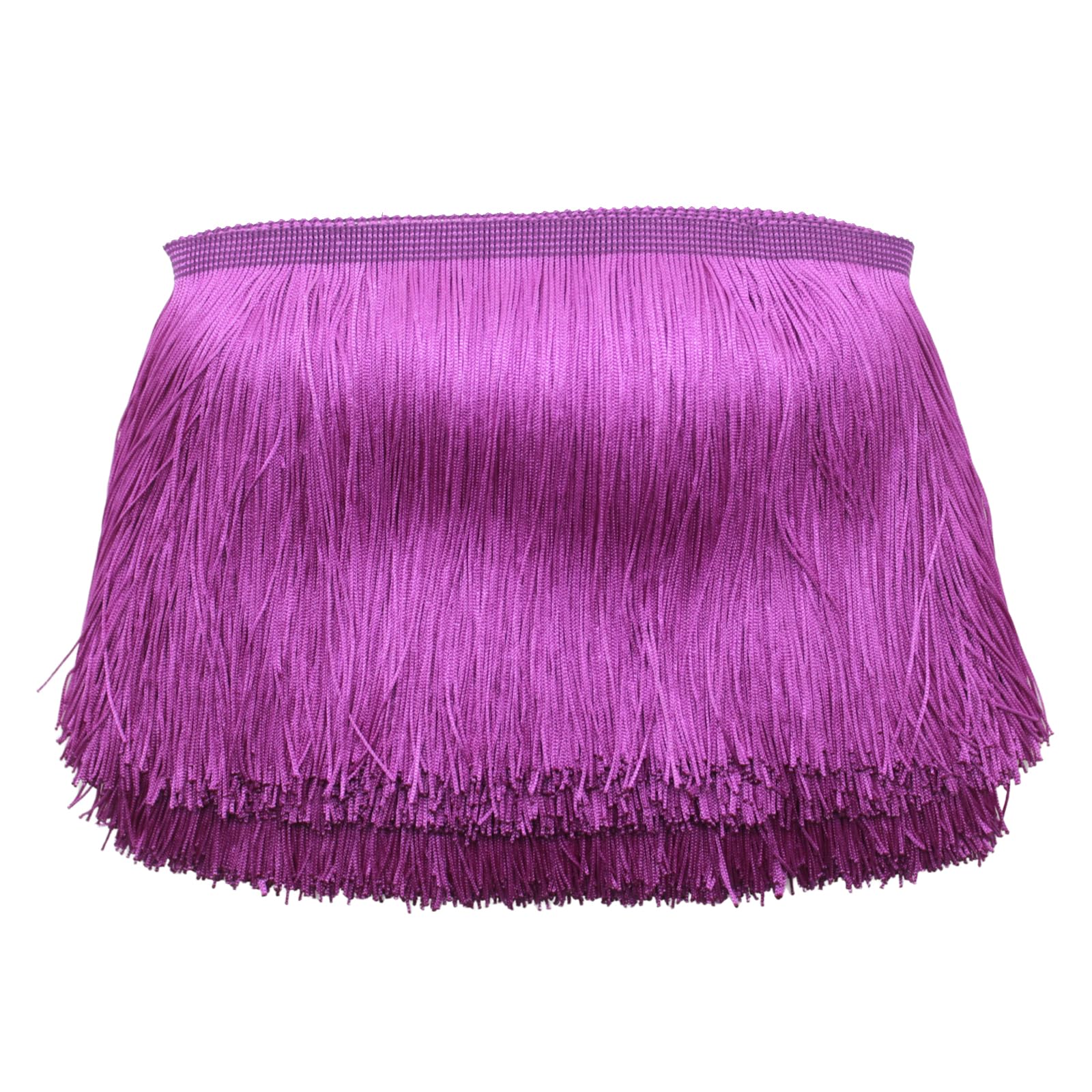 Yalulu 10 Meters Latin Fringe Polyester Tassel Lace Trimming DIY Latin Macrame Samba Dance Clothing Curtain Lace Trim Clothes Accessories (Fuchsia)