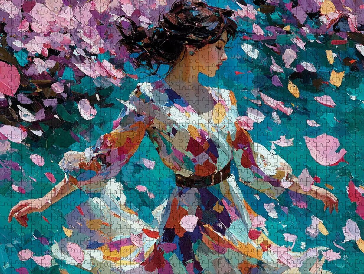 Puzzle 3000 elementów dla dorosłych, różowe, drewniane puzzle, 122 x 81 cm, części ściśle do siebie pasują, dla mężczyzn, kobiet, starszych seniorów, relaks i odstresowanie, prezenty, dekoracja