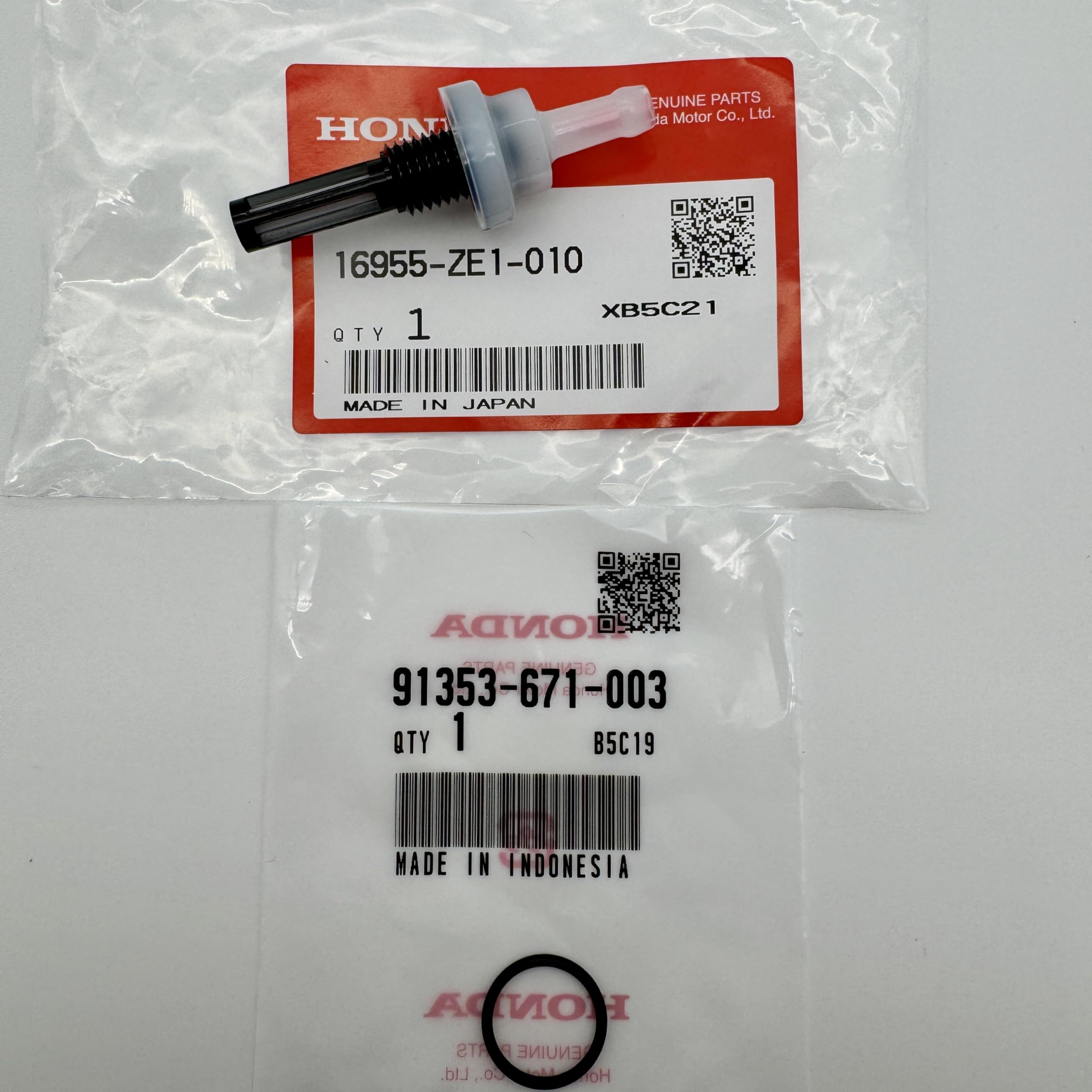 Genuine Fuel Tank Joint 16955-ZE1-010 with Genuine O Ring 91353-671-003 for Honda GX120,GX140, GX160, GX200, GX240,GX270, GX340, GX360