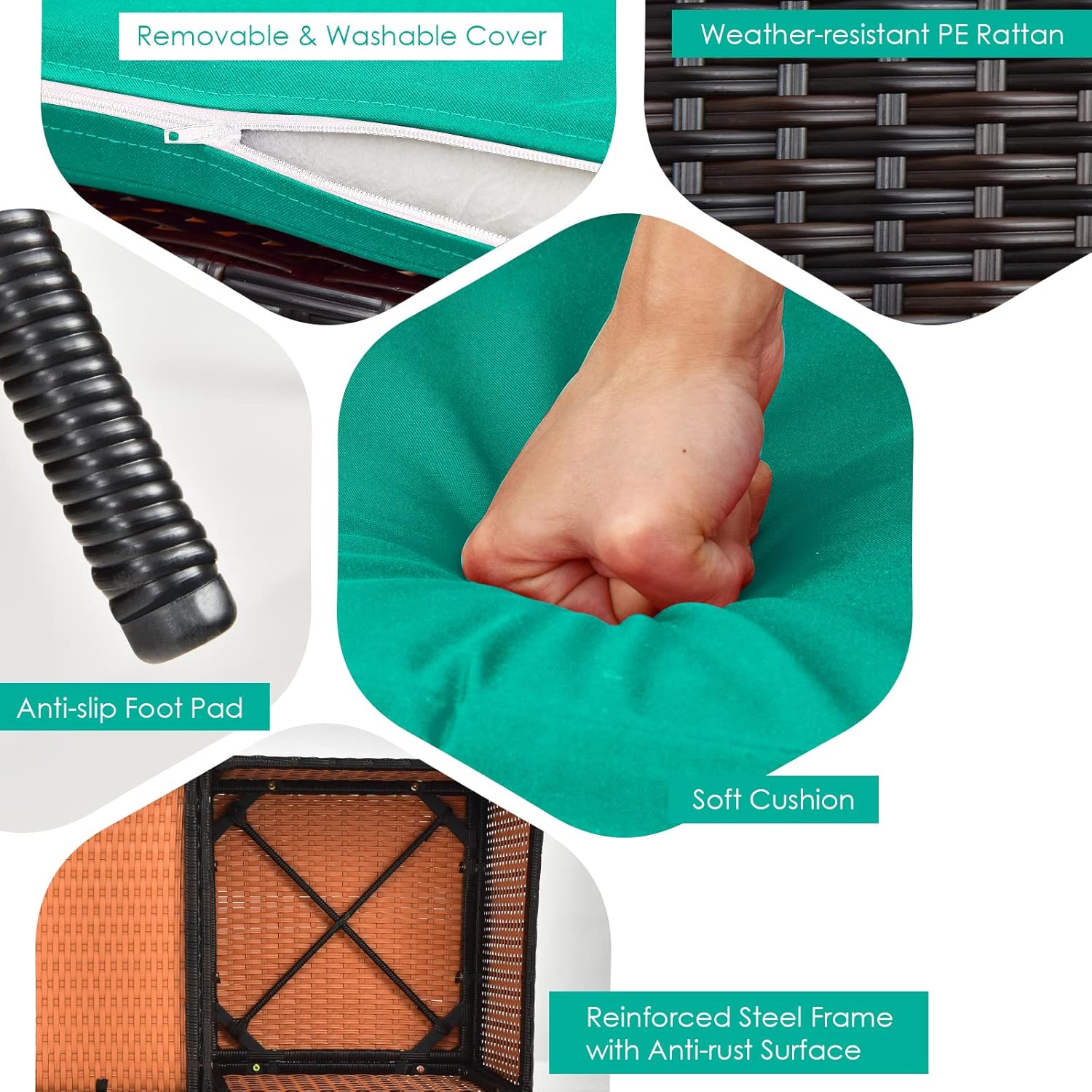 Product dimensions diagram for the RELAX4LIFE loveseat set