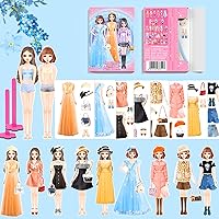 Vista 9 de Muñeca de papel de princesa magnética para disfrazarse, juguetes de simulación, juego de rompecabezas para niñas de más de 3 años, aprendizaje