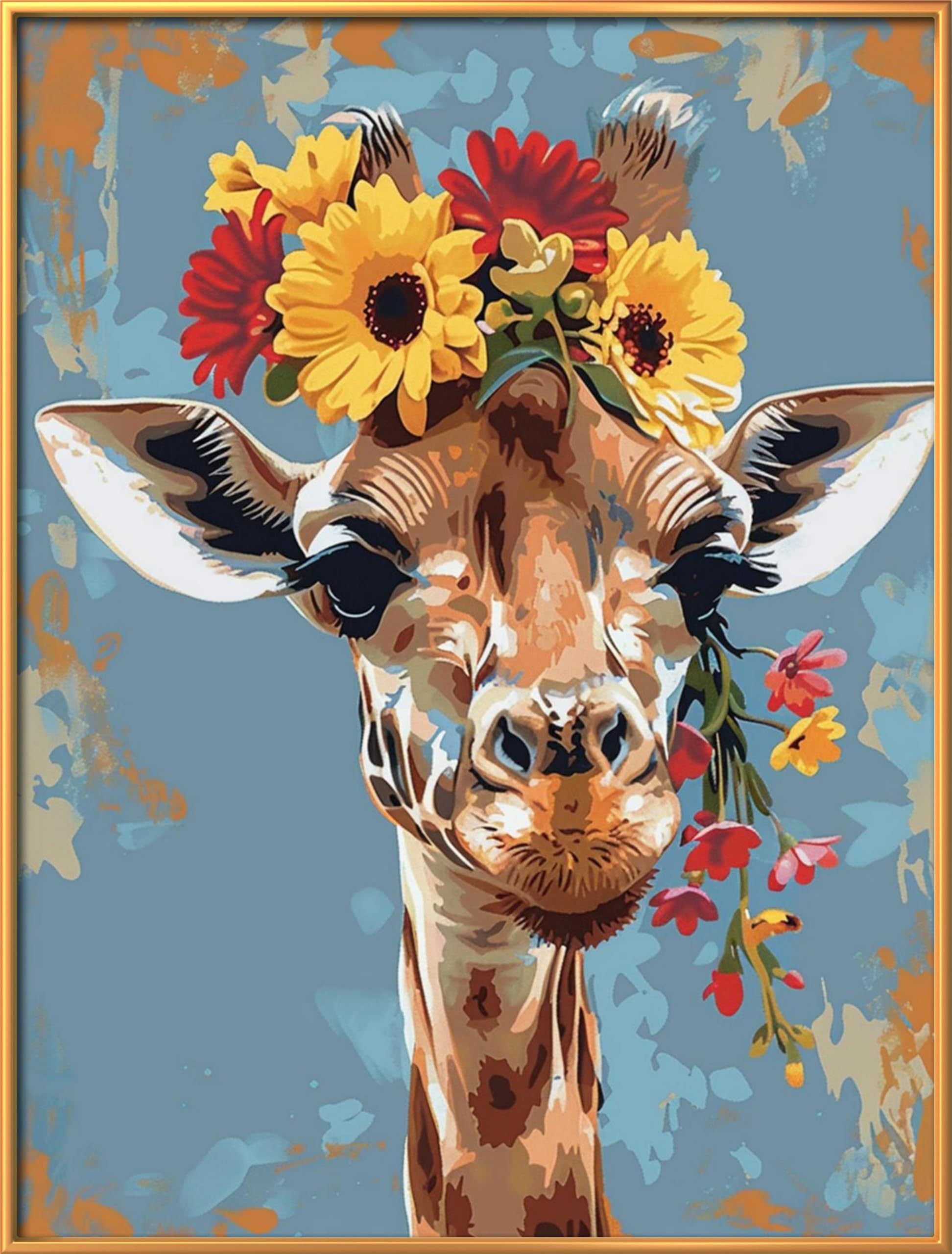 Leczany Cross Stitch Patterns Stamped Kit for Beginners | Embroidery Supplies DIY Craft Kit Needlepoint for Adults Starter | 11CT, 3 Strands | Giraffe 15.8x20.9 inches
