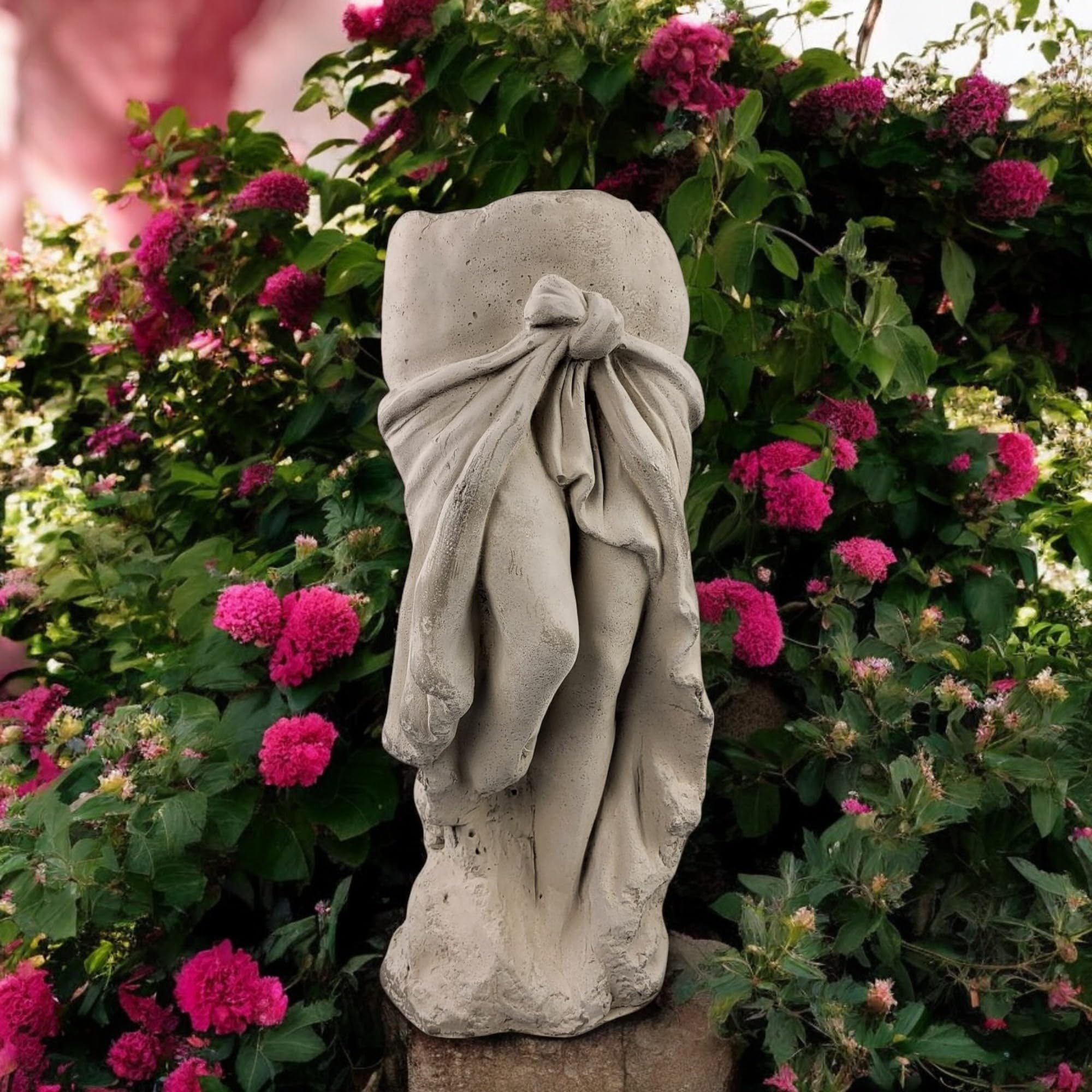 GMMH Ciężka figurka ogrodowa, statuetka ogrodowa z doniczką, poidło dla ptaków, rzymska rzeźba kamienna, popiersie kamienne, figura dekoracyjna, grecka statuetka z odlewu kamiennego, do użytku na