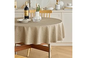 Waterproof Charcoal Black Round Tablecloth for Dining Table