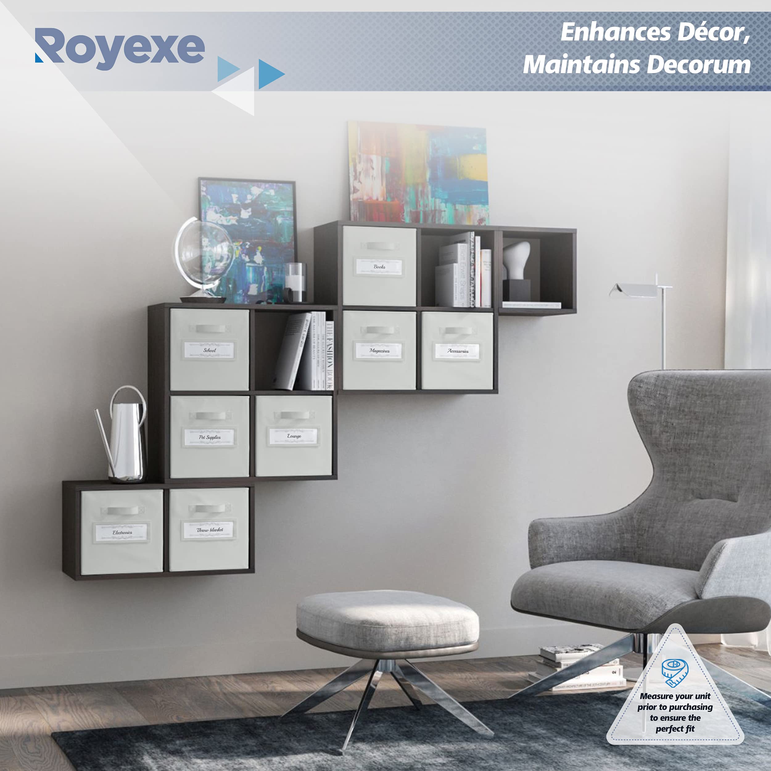Royexe Storage Cubes 11 Inch Cube Storage Bins (Set of 8). Features