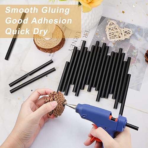 Miniatura 4 de Manarty Barra de pegamento caliente rojo ladrillo, 48 unidades de 0.27 pulgadas de diámetro x 4 pulgadas de largo, mini barras de pegamento de EVA