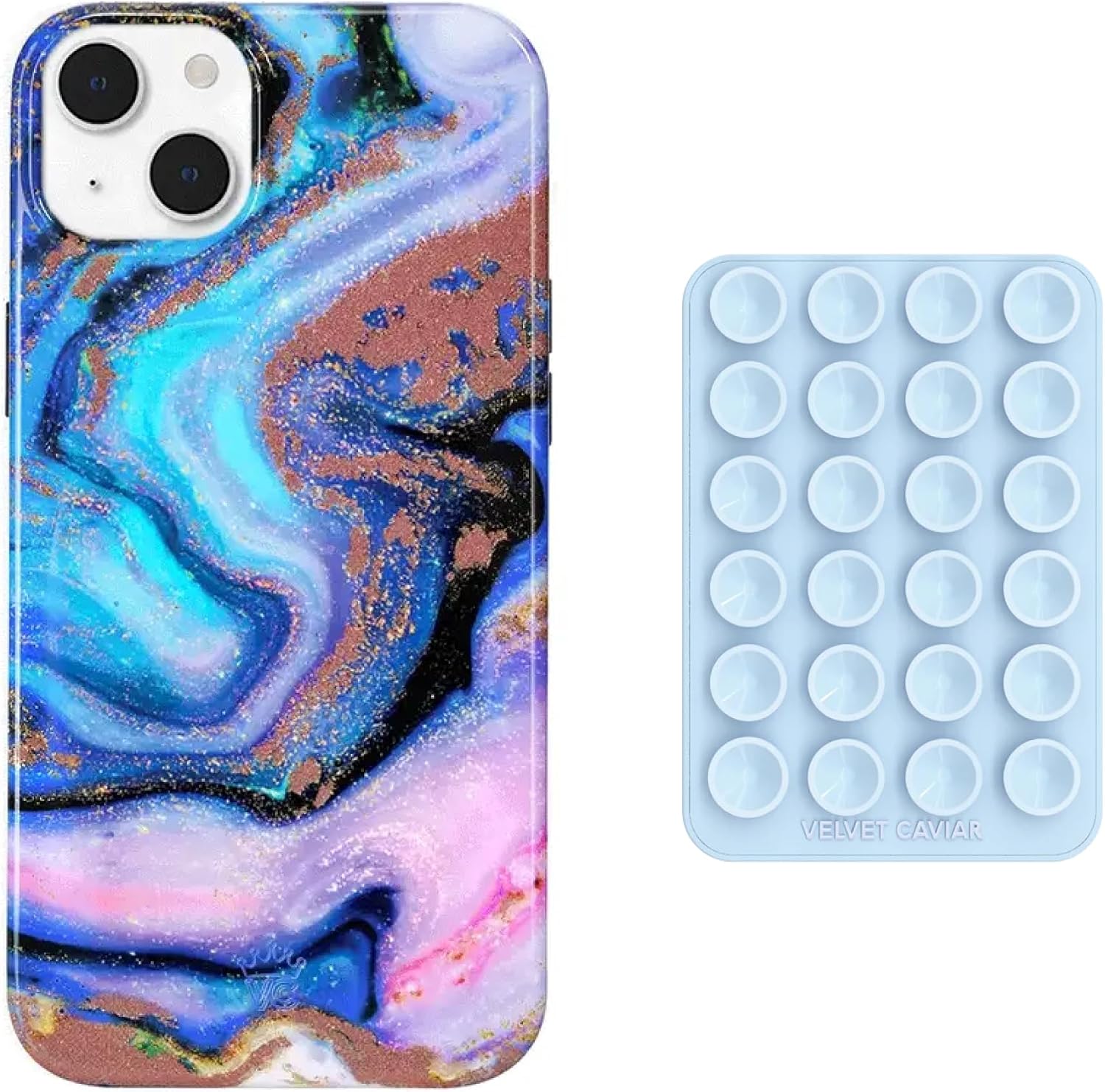 MagSafe Suction Phone Mount + iPhone 14 Case (Bundle - Galaxy Glitter)