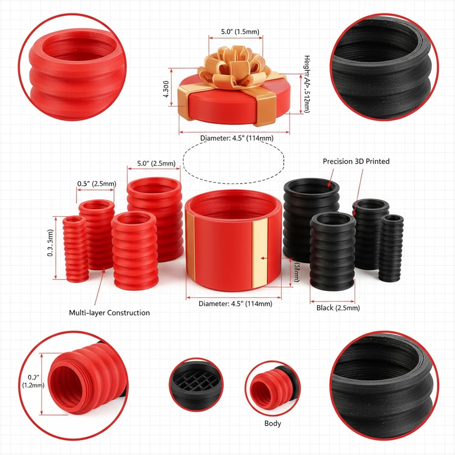Annoying Nested Screw Gift Box - Annoying Nested Gift Box with Screws, Prank Screw Money Puzzle Boxes for Christmas (RED & Black)