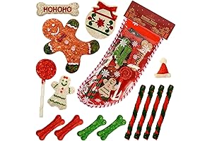 MON2SUN Christmas Stocking with Rawhide Treats for Small Dogs