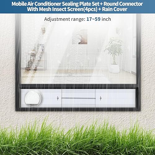 Miniatura 4 de Yipoch - Kit de ventilación portátil para ventana de aire acondicionado que incluye manguera de escape de 6.6 ft de 5.9 pulgadas, cubierta