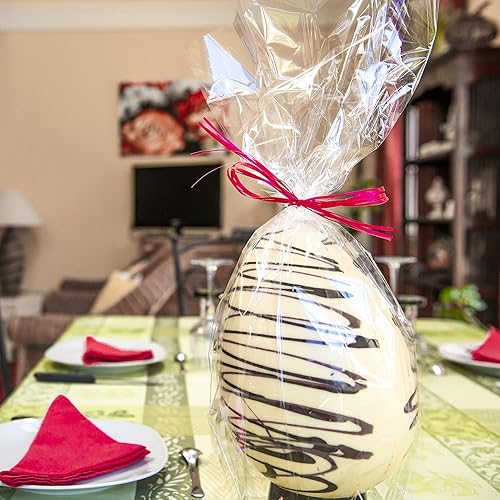 Miniatura 4 de Yotelab Bolsas de celofán transparente, 17 x 25 pulgadas, 20 envolturas de celofán para cesta de regalo